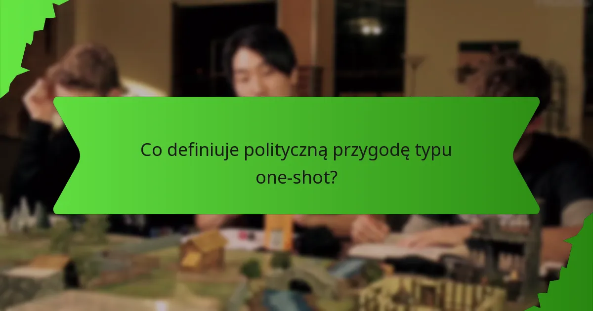 Jakie są kluczowe tematy w politycznych przygodach typu one-shot?