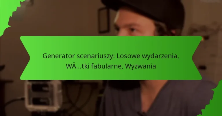 Generator scenariuszy: Losowe wydarzenia, Wątki fabularne, Wyzwania