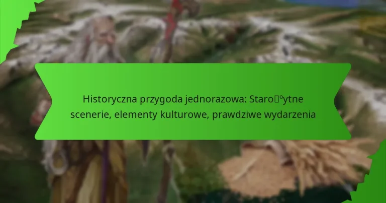Historyczna przygoda jednorazowa: Starożytne scenerie, elementy kulturowe, prawdziwe wydarzenia