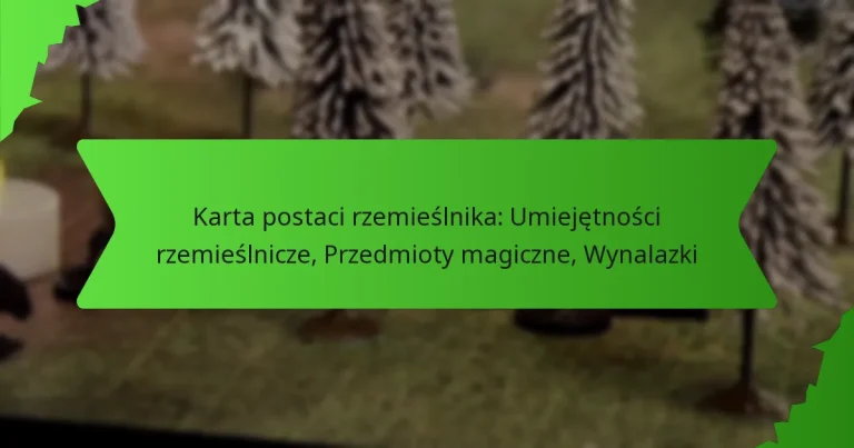 Karta postaci rzemieślnika: Umiejętności rzemieślnicze, Przedmioty magiczne, Wynalazki