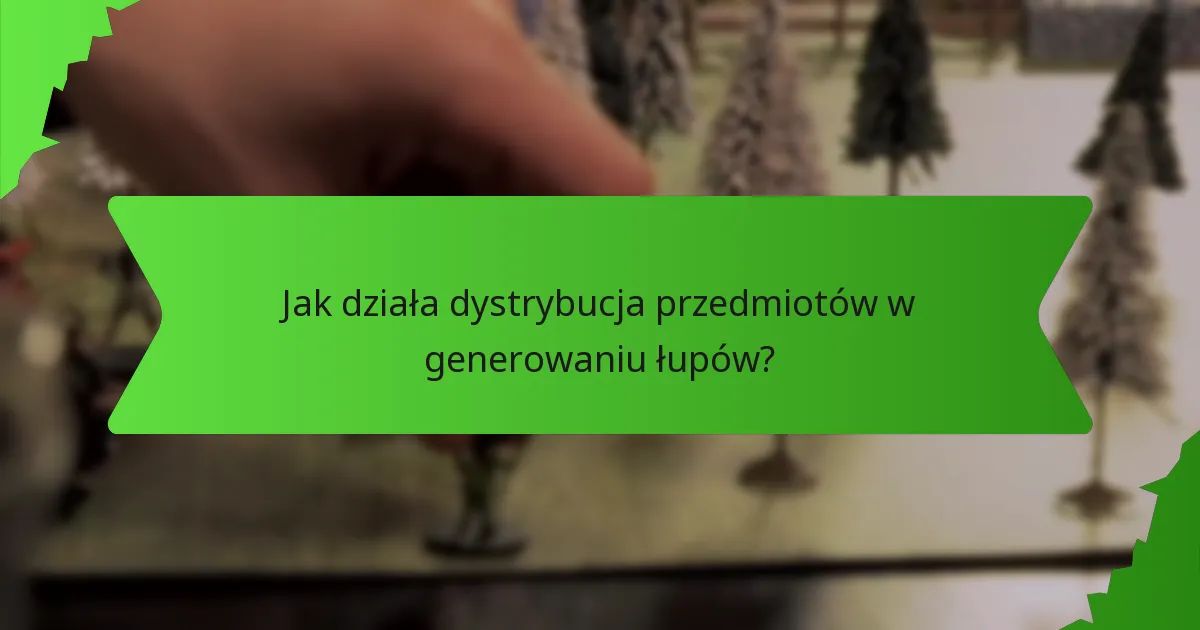 Jak działa dystrybucja przedmiotów w generowaniu łupów?