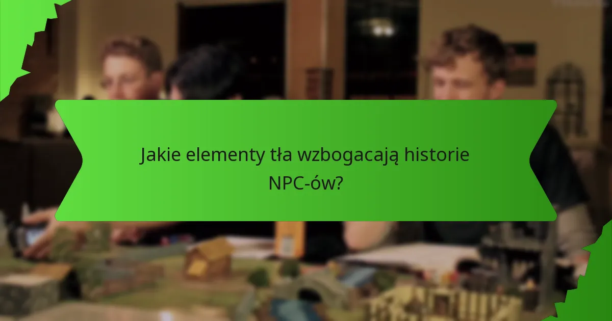 Jakie elementy tła wzbogacają historie NPC-ów?