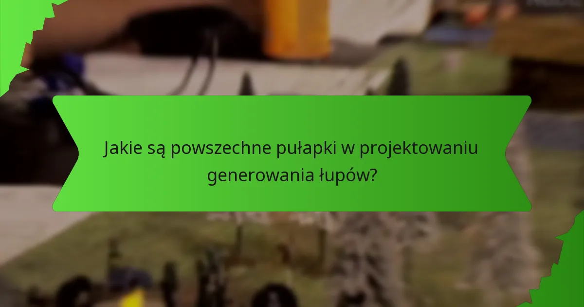 Jakie są powszechne pułapki w projektowaniu generowania łupów?