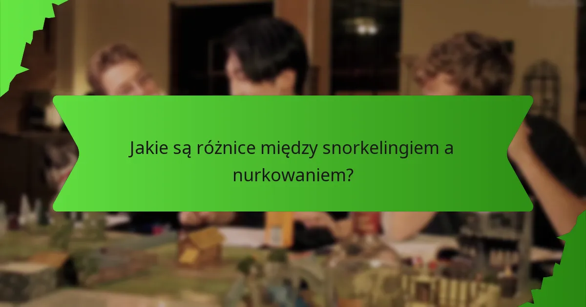 Jakie są różnice między snorkelingiem a nurkowaniem?